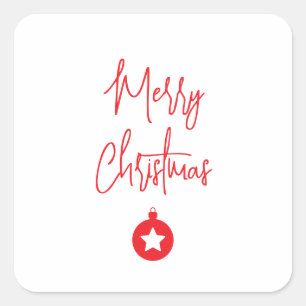 Merry Christmas Family New Year Message Square Sticker