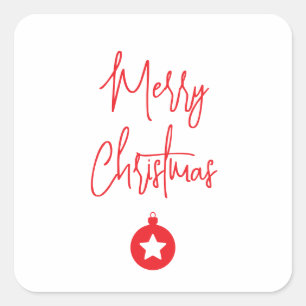 Merry Christmas Family New Year Message Square Sticker
