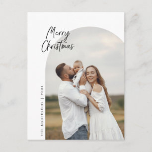 Merry Christmas, Family Photo, Arch Frame Greeting Postcard