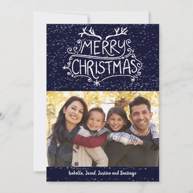 Merry Christmas Family Photo Card (Front)