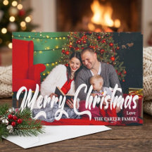 Merry Christmas Family Photo Custom Holiday