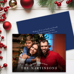 Merry Christmas Family Photo Elegant Christmas Holiday Card