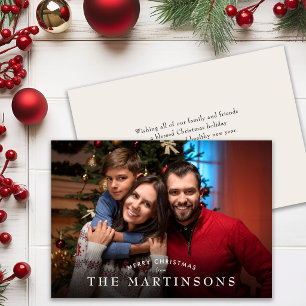 Merry Christmas Family Photo Elegant Christmas Holiday Card
