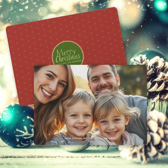 Merry Christmas Family Photo Flat Holiday Card (Creator Uploaded)