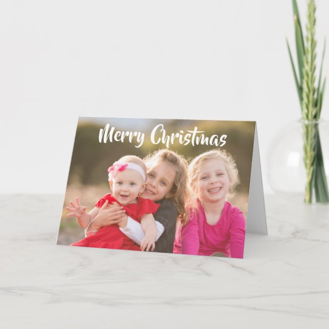 Merry Christmas Family Photo Holiday Card (Front)