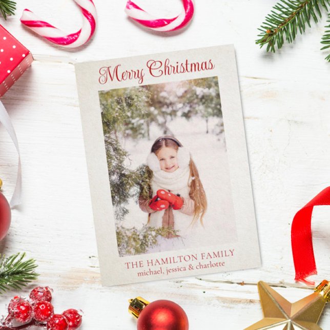 Merry Christmas Family Photo Holiday Card (Creator Uploaded)
