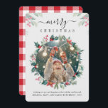 Merry Christmas Family Photo Mistletoe Berries Holiday Card<br><div class="desc">A Christmas photo card you can easily customise. Add your photo, and change the wording and names by clicking the "Personalise" button. Whether you're expressing gratitude, extending best wishes, or simply sharing the spirit of the season, our Custom Botanical Photo Christmas Greetings Card is the perfect choice. Its elegant design...</div>