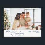 Merry Christmas Family Photo, Modern Romantic Postcard<br><div class="desc">Merry Christmas. Celebrate the season with this family photo postcard It is fully customisable and personalised with your own greeting messages. Please add your return address for easy mailing. It is simple,  easy,  yet modern minimalist and festive. This is the perfect postcard for sending your holiday wishes.</div>