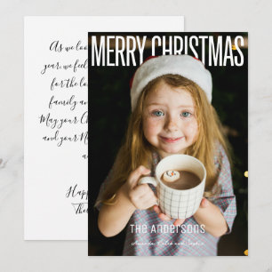 Merry Christmas Family Photo Photopop Simple  Holiday Card