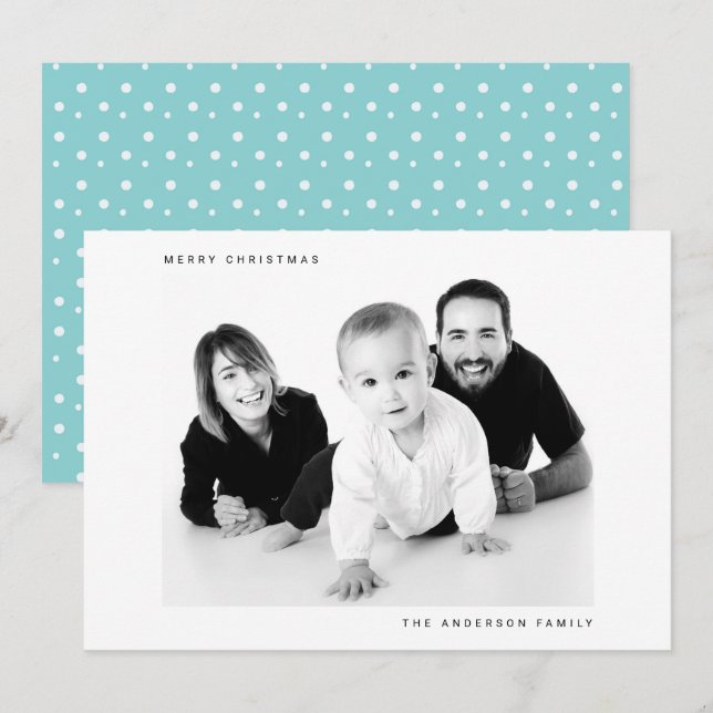 Merry Christmas Family Photo Picture Holiday Card (Front/Back)