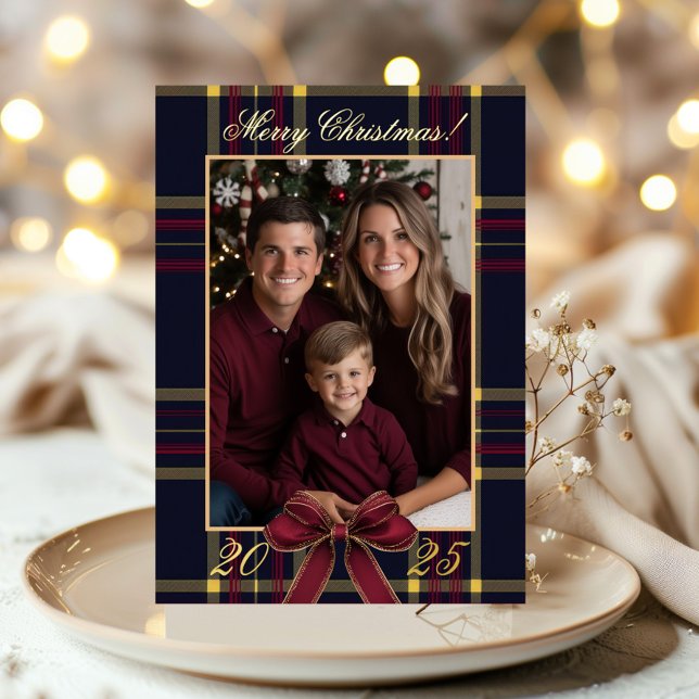 Merry Christmas family Photo Plaid Christmas (Creator Uploaded)