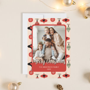 Merry Christmas Family Photo Red Holiday Card