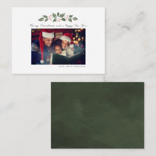 Merry Christmas Family Photo Rustic Holiday Card