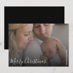 Merry Christmas Family Photo Simple Holiday Card