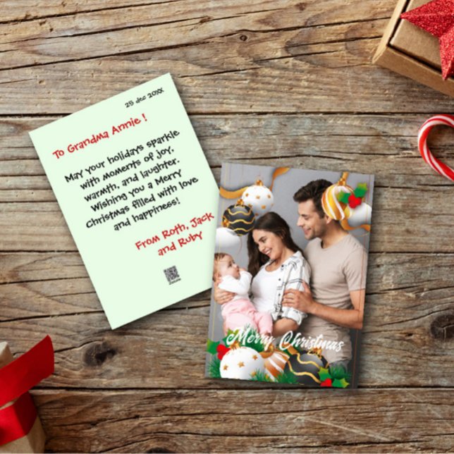 Merry Christmas Family Photo Sweet and Happy Card (Creator Uploaded)