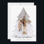 Merry Christmas Family Photo, Xmas Tree Layover Holiday Card<br><div class="desc">Merriest Christmas. Celebrate the season with this family photo card (printed and / or instant download), in modern contemporary gentle romantic script themed, xmas tree layover. It is fully customisable and personalised with your own greeting messages. It is simple, easy, yet modern minimalist and festive. This is the perfect greeting...</div>