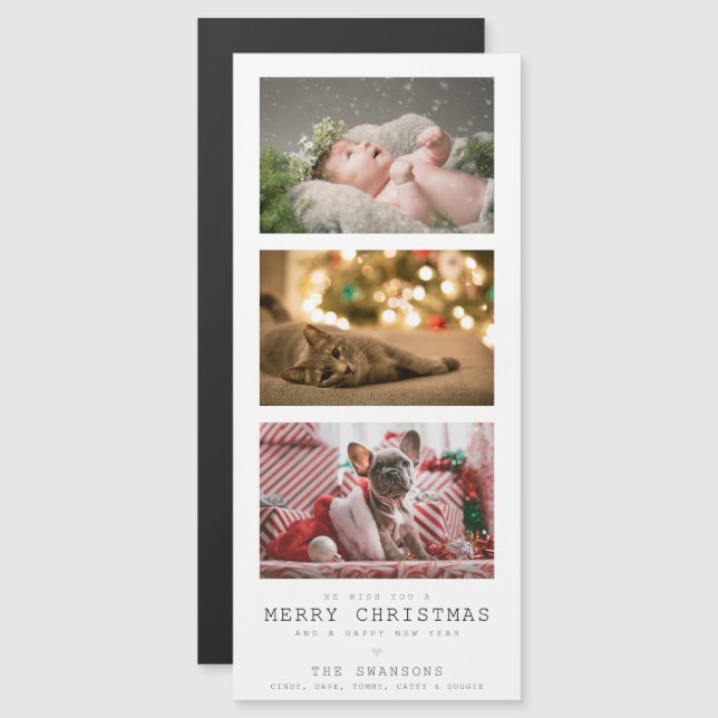 "Merry Christmas" Family Photos Pets Kids Holiday (Front/Back)