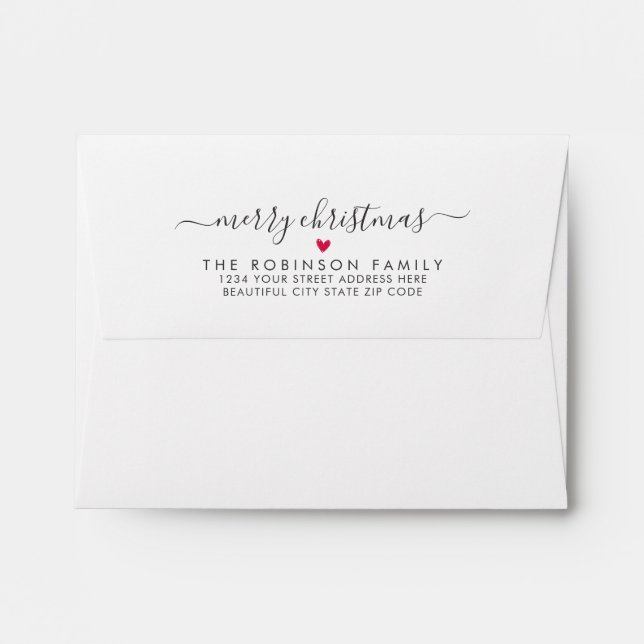Merry Christmas Family Return Address Envelope (Back (Top Flap))