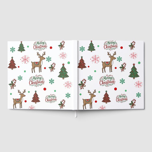 Merry Christmas Family Reunion Memory Guest Book (Full)