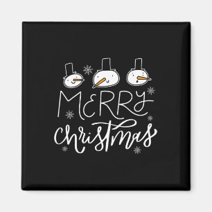 Merry Christmas Family Snowman Christmas Men Xmas Magnet