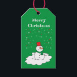 Merry Christmas Family Snowman Snowflakes Green Gift Tags<br><div class="desc">Ho Ho Ho. It's that time of year again. Merry Christmas Family Snowman Snowflakes design for fans of the holiday season and yuletide celebrations and festivities. Send greetings and blessings to family and friends this festive season. It doesn't matter whether they're religious or believe in the magic of Christmas. The...</div>