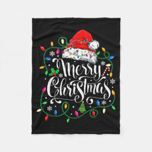 Merry Christmas Family Xmas Fleece Blanket