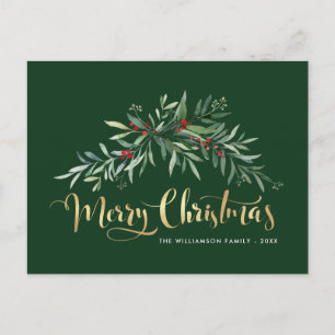 Merry Christmas faux foil lettering card