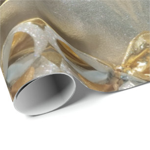 Merry Christmas Faux Gold Foil Script Elegant Chic Wrapping Paper