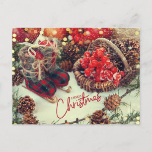 Merry Christmas Festive Christmas Decorations Holiday Postcard