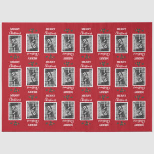 Merry Christmas Festive Customised Photo - Red Tissue Paper