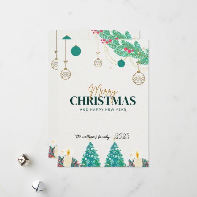 Merry christmas festive cute modern card  (Front/Back In Situ)