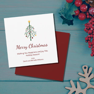 Merry Christmas Festive Evergreen Tree Retro  Holiday Card