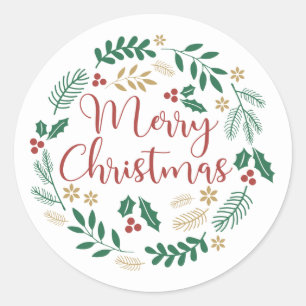 Merry Christmas Festive Greenery Envelope Seal