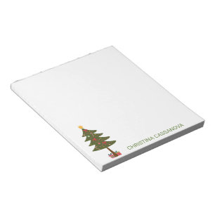 Merry Christmas Festive Holiday Christmas Tree Notepad