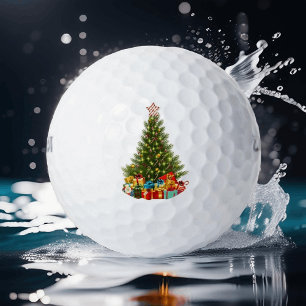Merry Christmas Festive Holiday Gift Design        Golf Balls