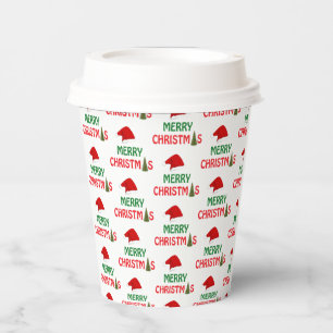 Merry Christmas Festive Holiday Gift Design Paper Cups