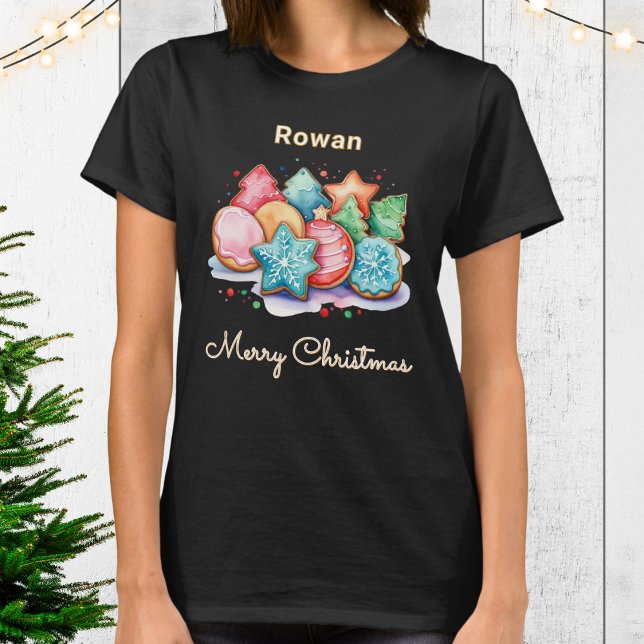 Merry Christmas Festive Iced Cookies Personalised T-Shirt (Creator Uploaded)