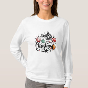 Merry Christmas Festive Ornaments Design T-Shirt