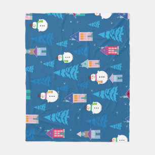 Merry Christmas Festive Pattern Design Fleece Blanket