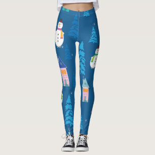 Merry Christmas Festive Pattern Design Leggings
