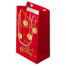 Merry Christmas Festive Red and Gold Ornaments