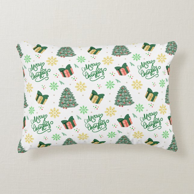 Merry Christmas – Festive Reindeer & Holiday Decor Decorative Cushion (Front)