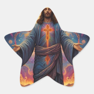 Merry Christmas Festive Star Sticker