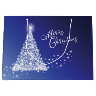 Merry Christmas Festive Stars Xmas Tree Large Gift Bag