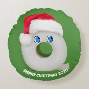 Merry Christmas Festive Toilet Paper 2020 Round Cushion