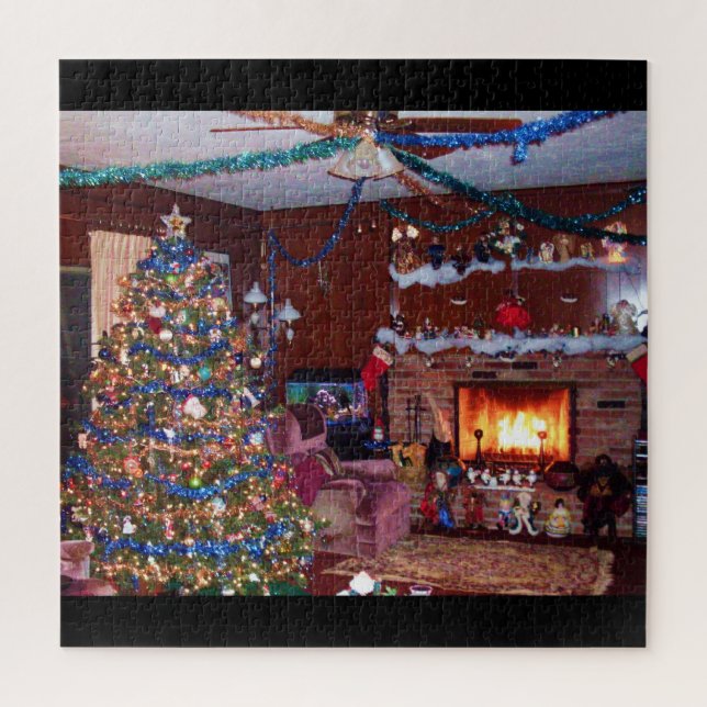 MERRY CHRISTMAS,FIREPLACE  JIGSAW PUZZLE (Vertical)