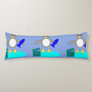 Merry Christmas Fishing Penguin Body Pillow