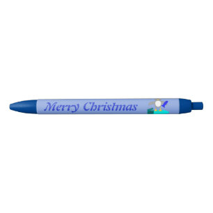 Merry Christmas Fishing Penguin Custom Pen