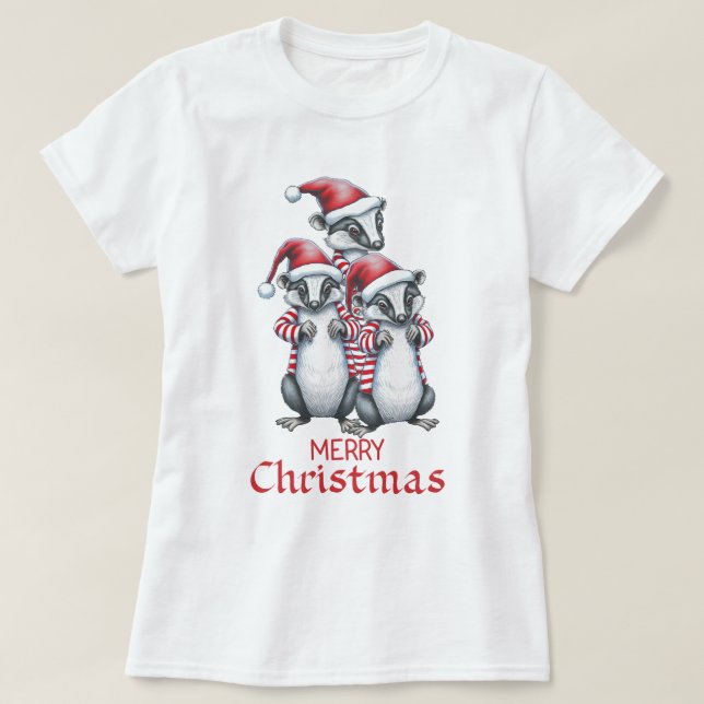 Merry Christmas Fitchew Squad T-Shirt (Design Front)