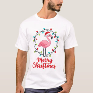 Merry Christmas Flamingo Lights T-Shirt